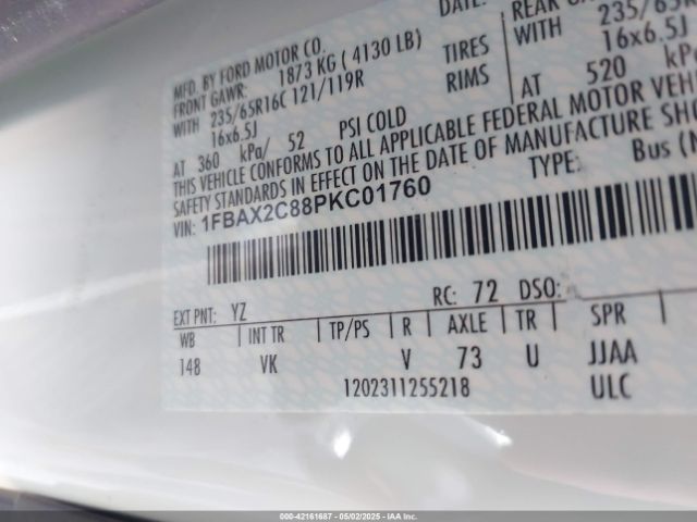 1FBAX2C88PKC01760 Ford 3.5l v6 cyclone