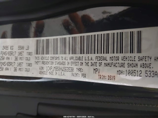 1C4PJMBS0HW563530 Jeep 2017