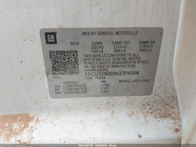 1GCUYDED5KZ370209 Chevrolet Silverado 1500 Lt