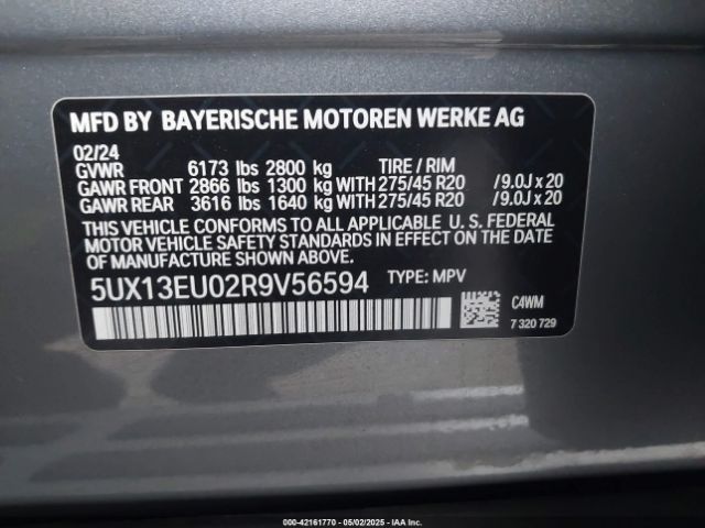 5UX13EU02R9V56594 BMW X5 Sdrive40i