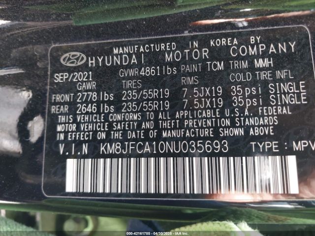 2022 HYUNDAI TUCSON HYBRID KM8JFCA10NU035693 Photo 8