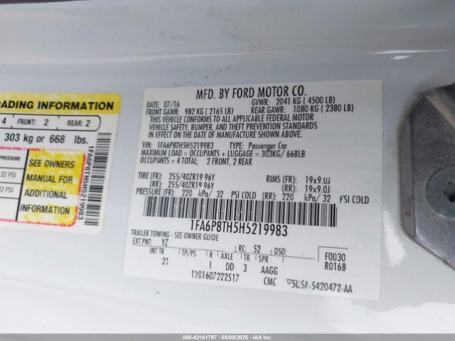 1FA6P8TH5H5219983 Ford Mustang Ecoboost