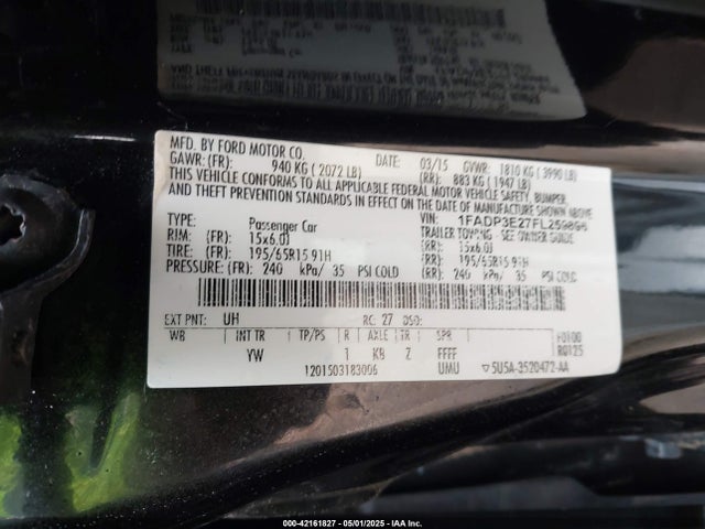 Ford FOCUS S 2015 1FADP3E27FL259896 Image 9