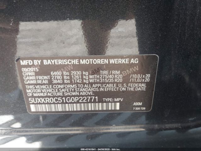 2016 BMW X5 5UXKR0C51G0P22771 Photo 8