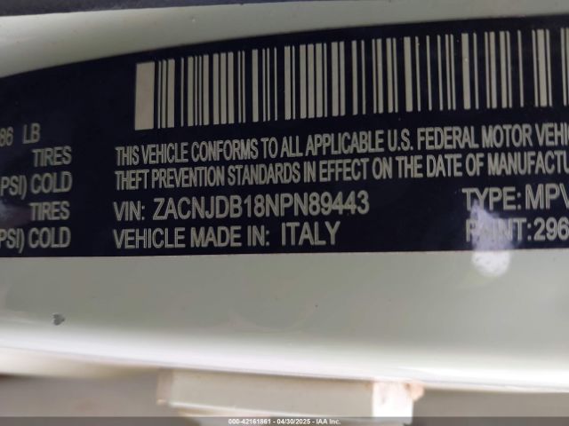 ZACNJDB18NPN89443 Jeep Renegade Latitude 4x4