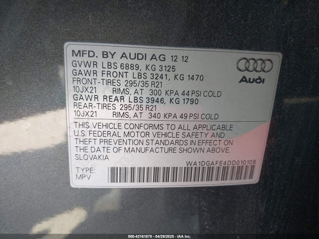 2013 AUDI Q7 WA1DGAFE4DD010108 Photo 8