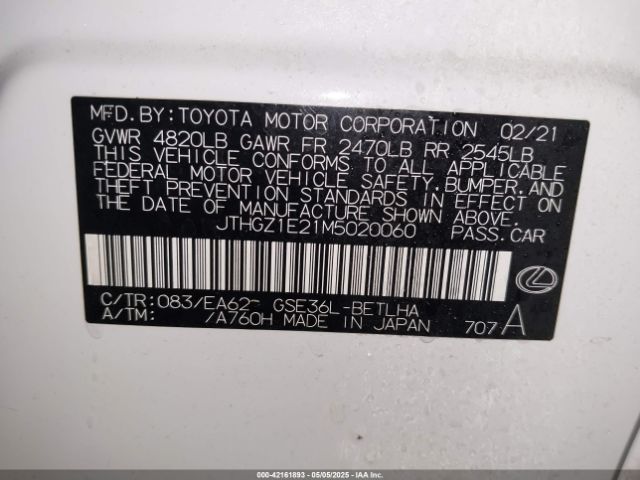 2021 LEXUS IS 350 JTHGZ1E21M5020060 Photo 8