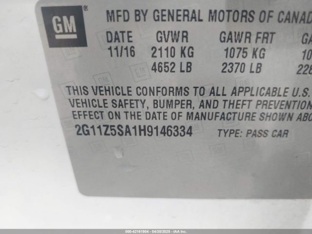 2G11Z5SA1H9146334 Chevrolet IMPALA LS