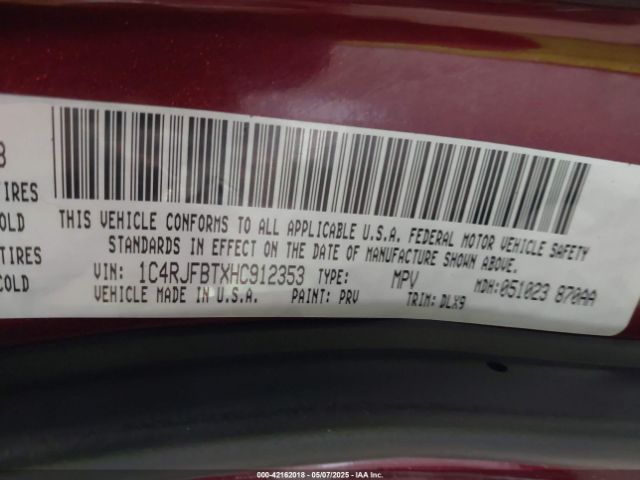 1C4RJFBTXHC912353 Jeep Grand Cherokee Limited 4x4