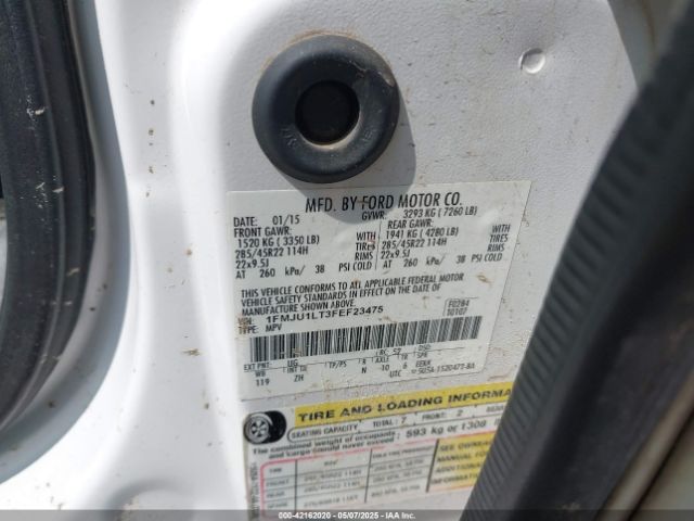 1FMJU1LT3FEF23475 Ford Expedition Platinum