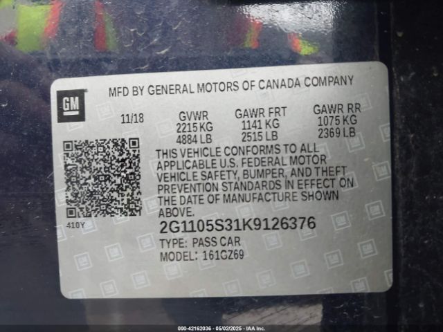 2G1105S31K9126376 Chevrolet Impala Premier