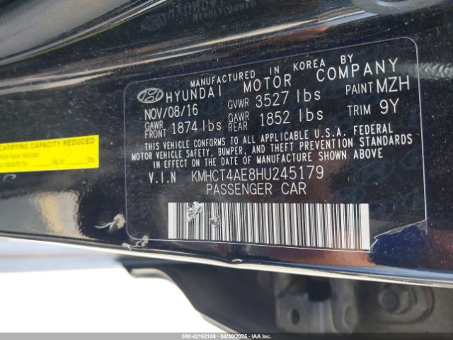 KMHCT4AE8HU245179 Hyundai ACCENT SE