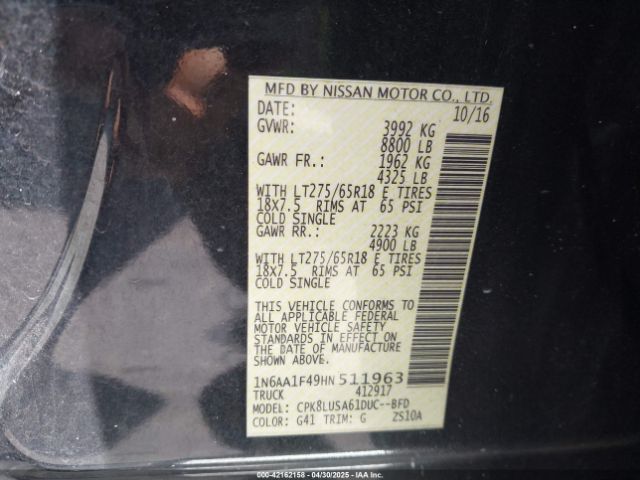 2017 NISSAN TITAN XD 1N6AA1F49HN511963 Photo 8