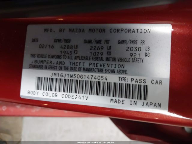 JM1GJ1W50G1474054 Mazda Mazda6 I Grand Touring