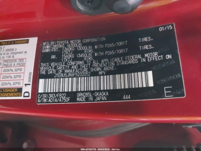 JTEBU5JR6F5232052 Toyota 4RUNNER SR5
