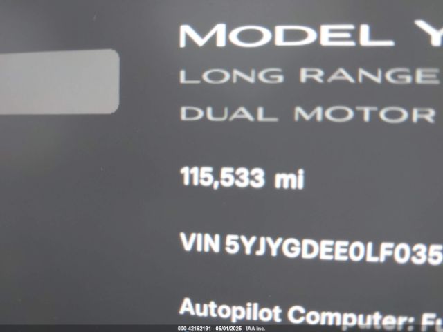 5YJYGDEE0LF035248 Tesla Model Y Long Range Dual Motor All-wheel Drive
