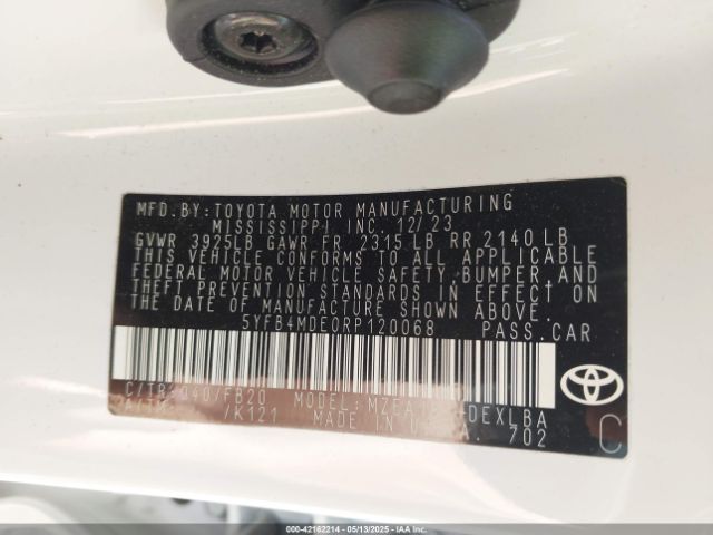 5YFB4MDE0RP120068 Toyota COROLLA LE