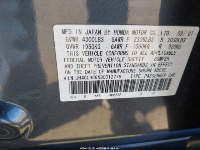 2008 ACURA TSX JH4CL969X8C012776 Photo 8