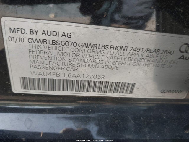 2010 AUDI A4 WAU4FBFL6AA122058 Photo 8