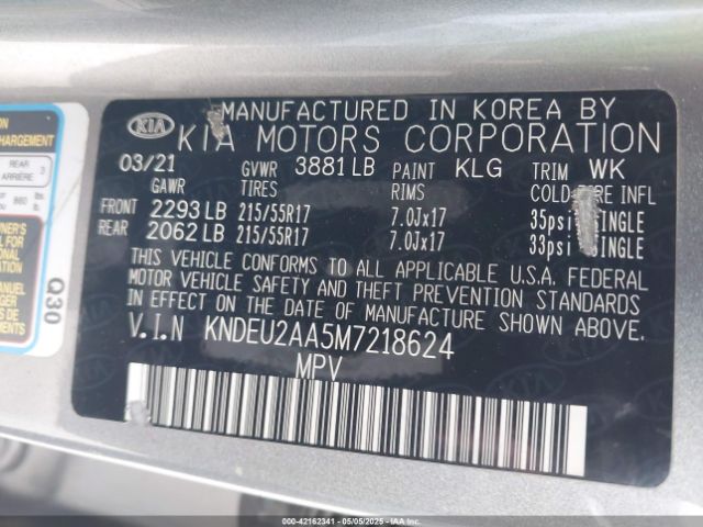 KNDEU2AA5M7218624 KIA nu mpi