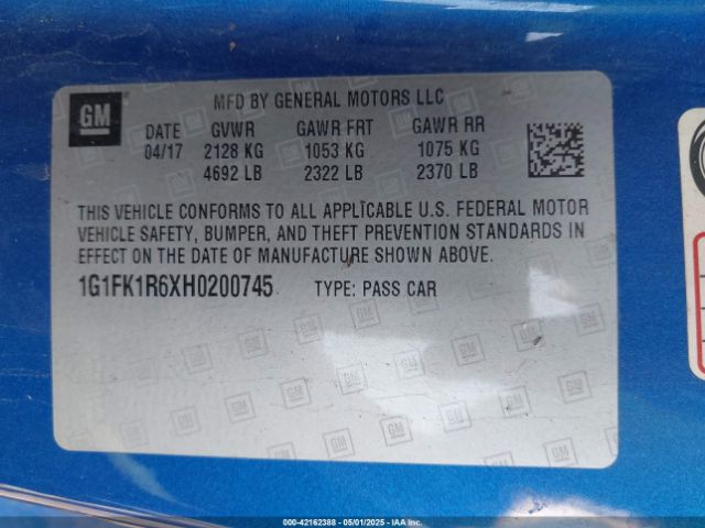 1G1FK1R6XH0200745 Chevrolet CAMARO ZL1