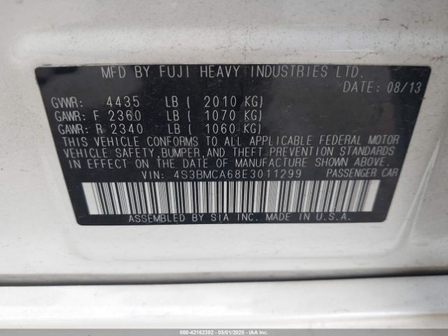 4S3BMCA68E3011299 Subaru Legacy 2.5i