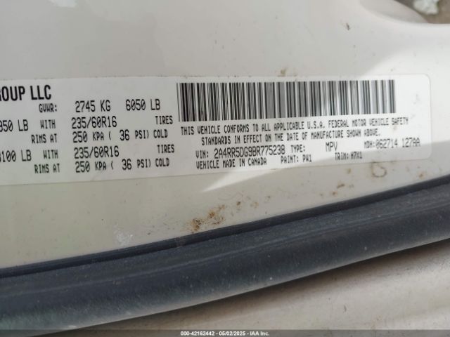 2011 CHRYSLER TOWN & COUNTRY 2A4RR5DG9BR775238 Photo 8