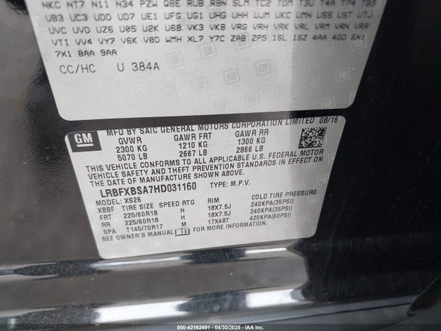 Buick lcv -sidi: spark ignited direct injection, vvt: variable valve timing, e85 max, e0-e100, alum, dcvcp 2017 LRBFXBSA7HD031160 Image 9