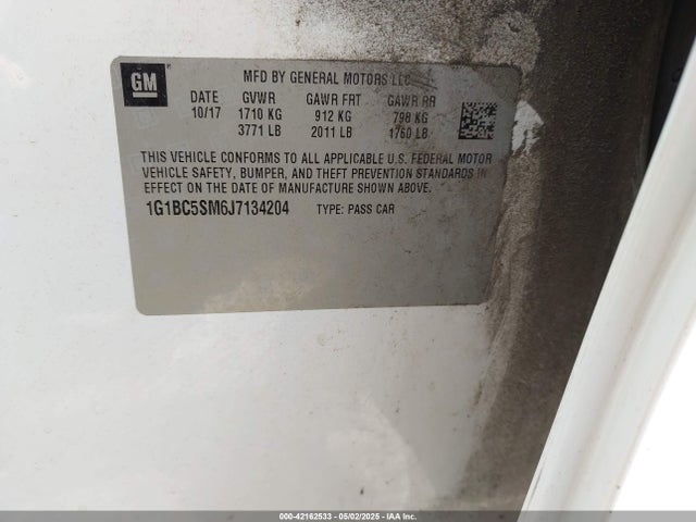 1G1BC5SM6J7134204 Chevrolet Cruze Ls Auto