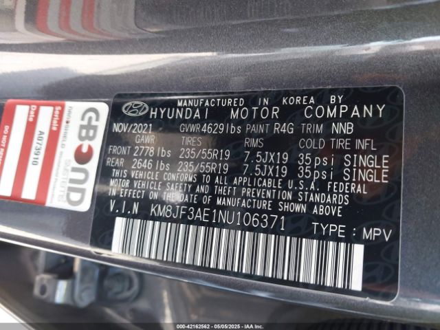 KM8JF3AE1NU106371 Hyundai Tucson Xrt