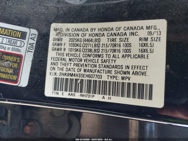 2HKRM4H35EH607703 Honda CR-V LX