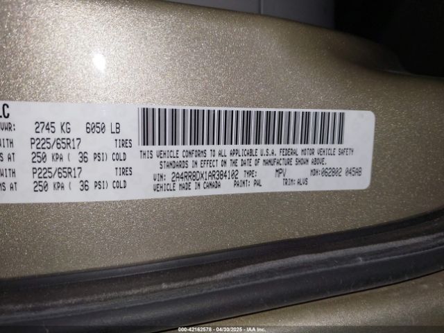 2010 CHRYSLER TOWN & COUNTRY 2A4RR8DX1AR384102 Photo 8