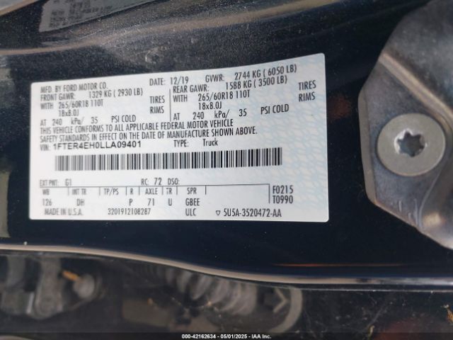 2020 FORD RANGER 1FTER4EH0LLA09401 Photo 8