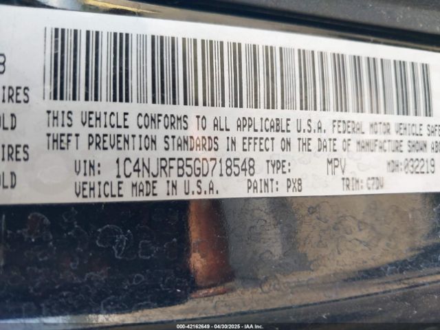 1C4NJRFB5GD718548 Jeep Patriot Latitude