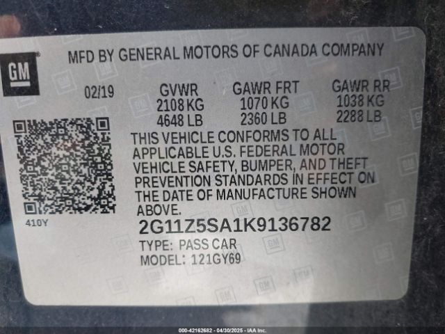 2G11Z5SA1K9136782 Chevrolet IMPALA LT