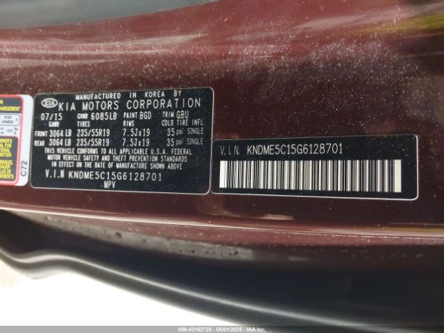 KNDME5C15G6128701 KIA Sedona Sx Luxury