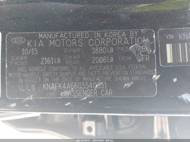 KNAFK4A66G5540851 KIA FORTE LX