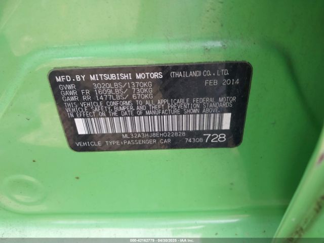 ML32A3HJ8EH022828 Mitsubishi MIRAGE DE