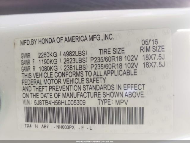 2017 ACURA RDX 5J8TB4H56HL005309 Photo 8