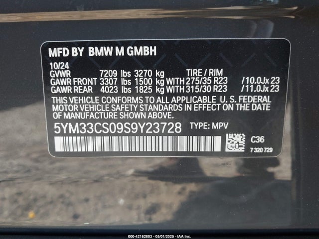 2025 BMW XM 5YM33CS09S9Y23728 Photo 8