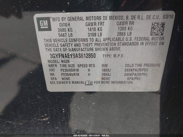 2010 CADILLAC SRX 3GYFNAEY9AS612850 Photo 8