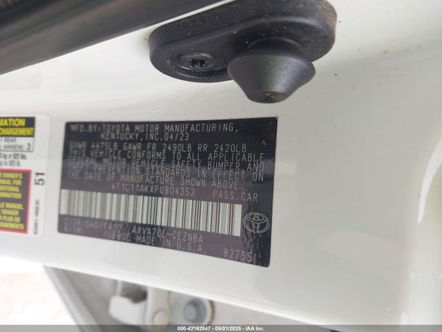 4T1C11AKXPU804353 Toyota CAMRY LE