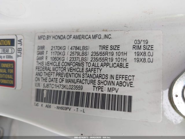 5J8TC1H73KL023559 Acura Rdx Advance Package