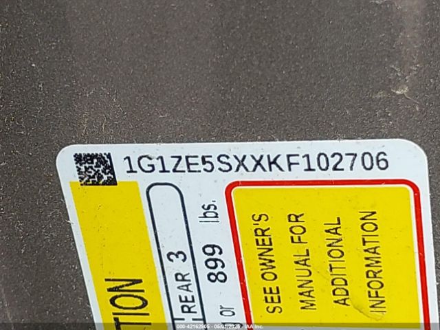 1G1ZE5SXXKF102706 Chevrolet Malibu Premier