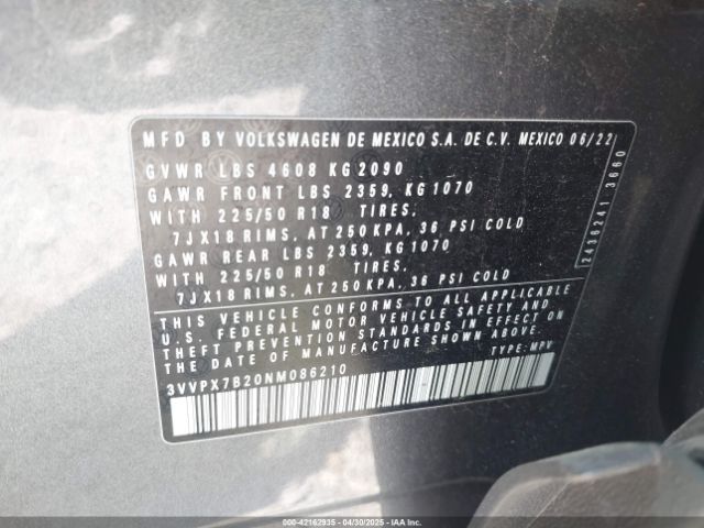 2022 VOLKSWAGEN TAOS 3VVPX7B20NM086210 Photo 8