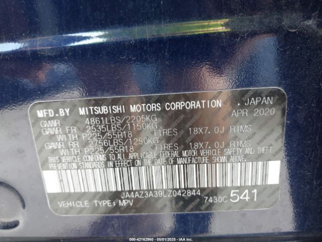 2020 MITSUBISHI OUTLANDER JA4AZ3A39LZ042844 Photo 8
