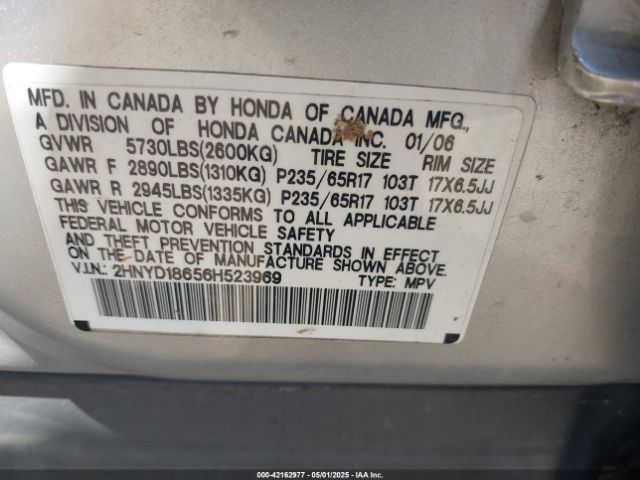 2006 ACURA MDX 2HNYD18656H523969 Photo 8