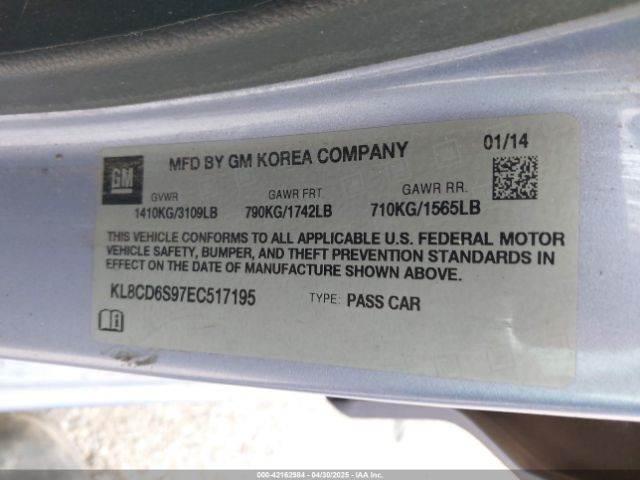 KL8CD6S97EC517195 Chevrolet Spark 1lt Auto