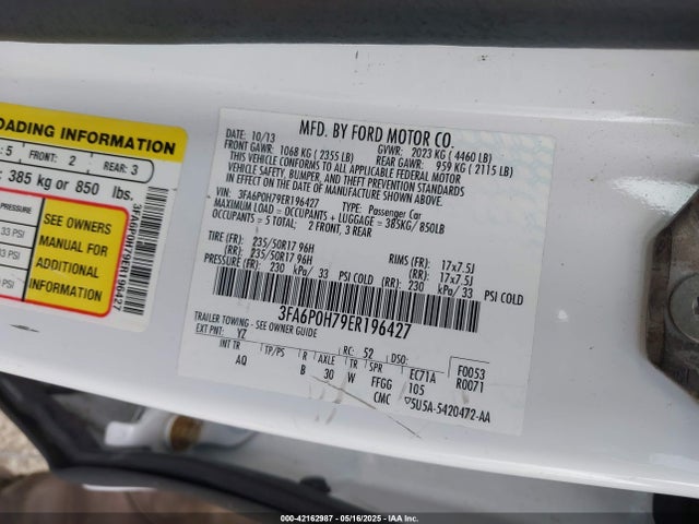 Ford FUSION SE 2014 3FA6P0H79ER196427 Image 9