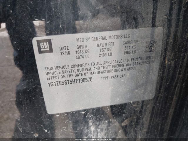 1G1ZE5ST5HF196578 Chevrolet MALIBU 1LT